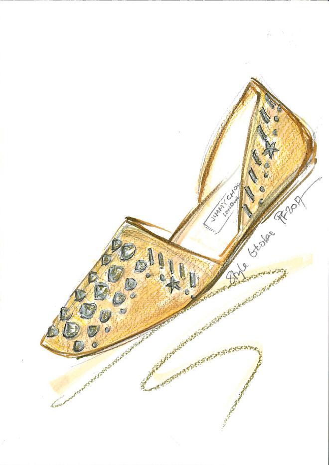 Boceto de una alpargata de Jimmy Choo para la colección otoño-invierno 17-18