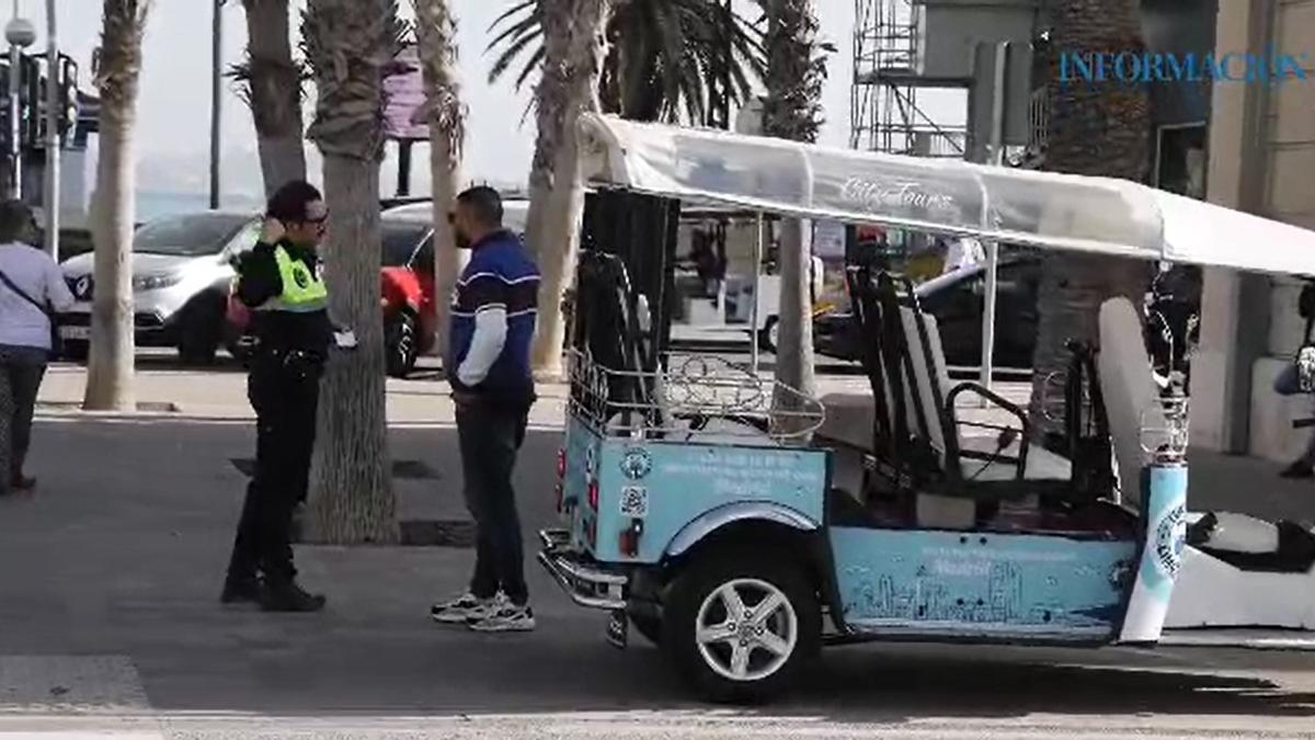 "¡Que no te vea más aquí!": la Policía Portuaria de Alicante advierte a los conductores de tuctucs