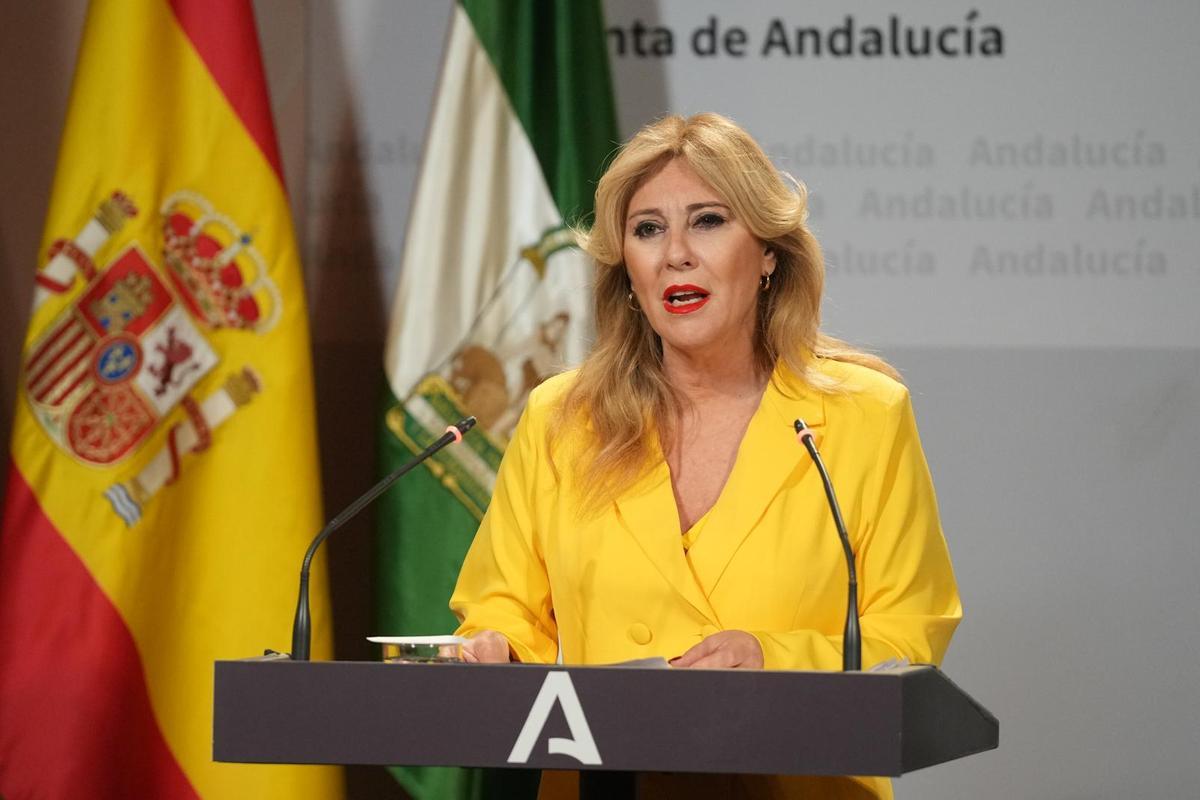 Carolina España, tras el Consejo de Gobierno.