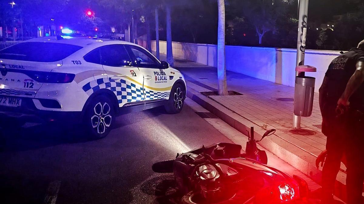 Interceptados dos menores que circulaban sin casco en una moto robada por Palma.