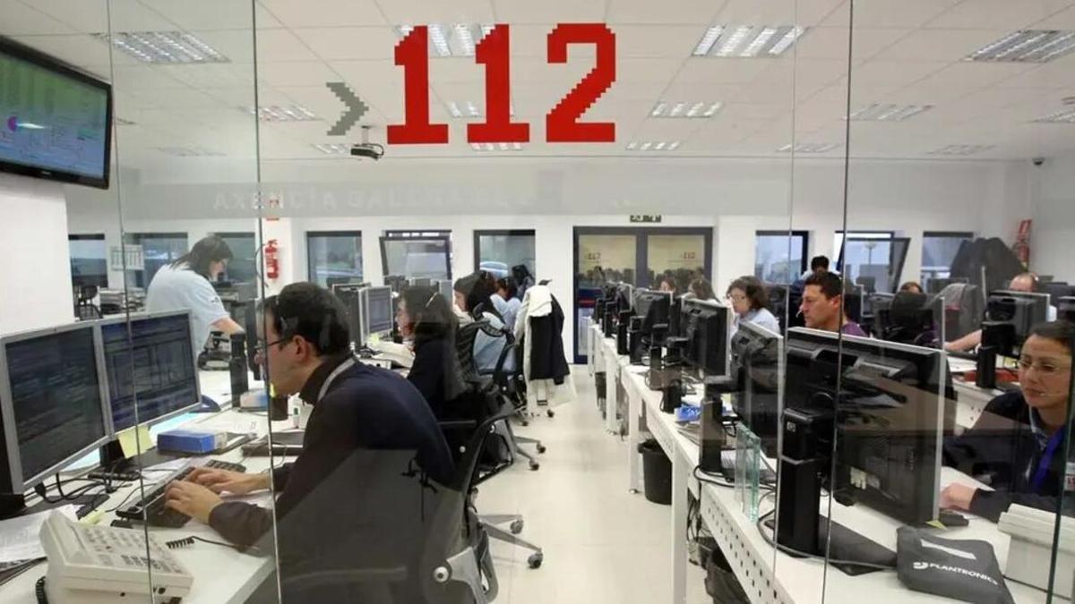 Centro coordinador del 112, donde se recibió el aviso de la salida de vía en O Pino
