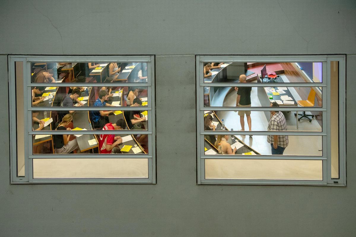 Pruebas de selectividad en el campus de la Ciutadella de la UPF de Barcelona