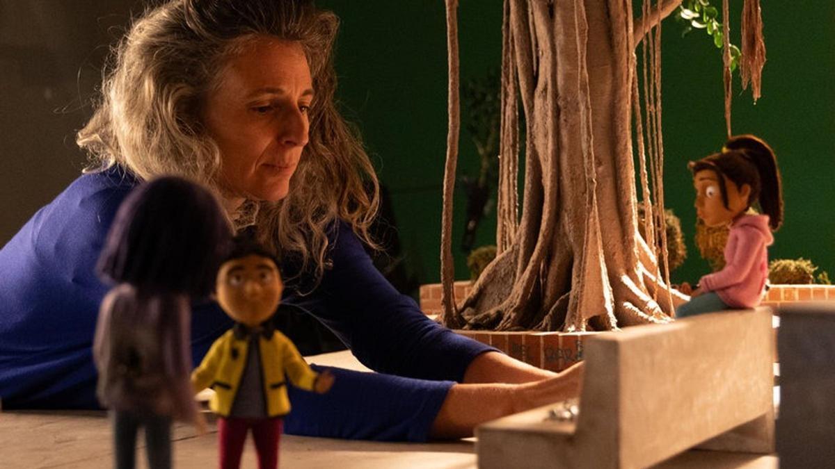 Irene Iborra, durante el rodaje de 'L'Olívia i el terratrèmol invisible'