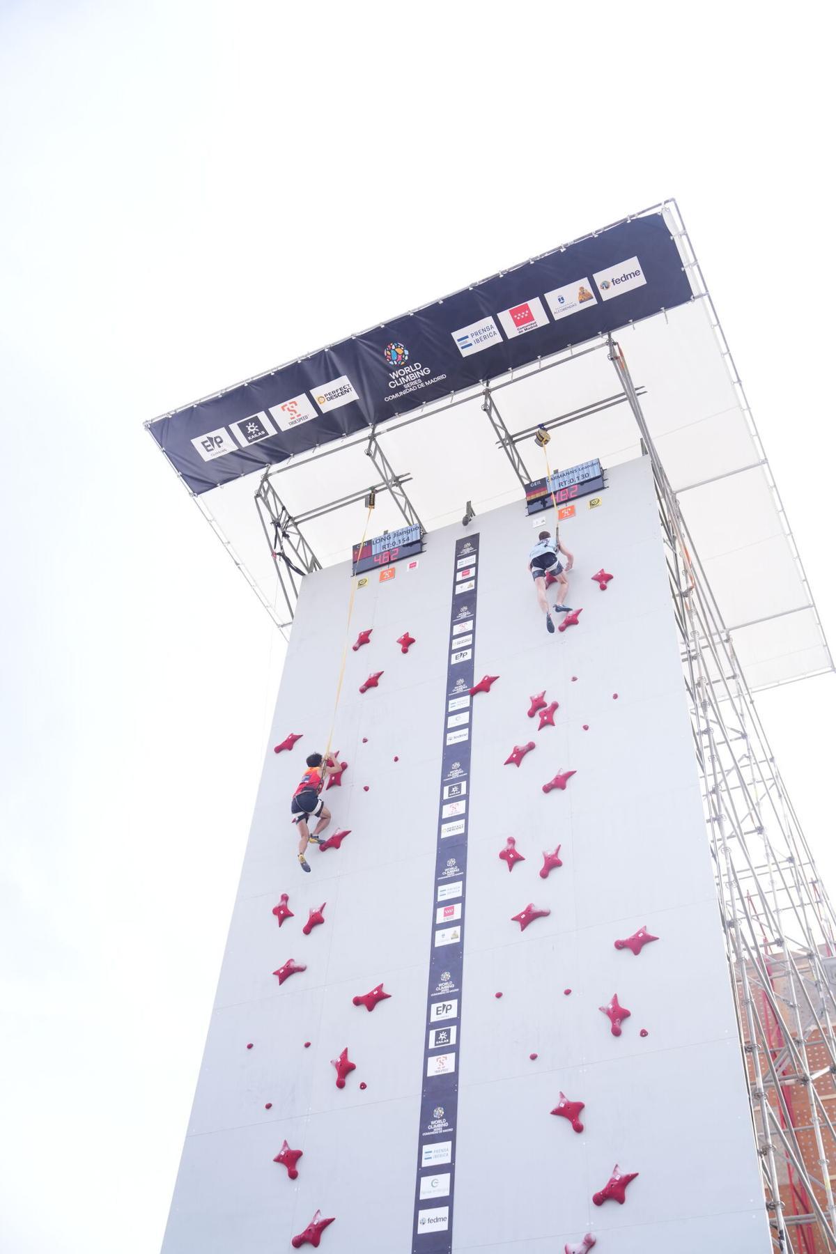 Muro de velocidad en el que se disputa la final tanto masculina como femenina en la World Climbing Series Comunidad de Madrid 2026