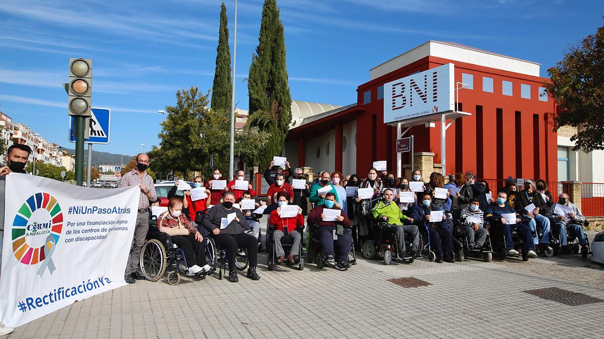 Movilizaciones de los centros para atención a la discapacidad en Córdoba