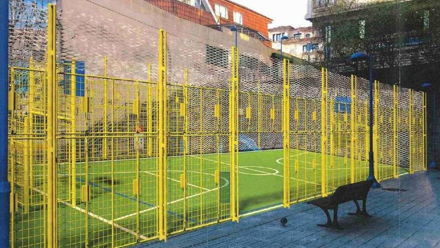 Infografía de la pista multideportiva al aire libre que se instalará en el entorno de la Plaza Elíptica. // Faro