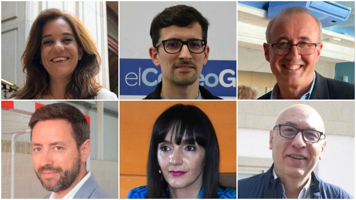 Inés Rey (A Coruña), Anxo Rei (Padrón), Juan González (Nigrán), Samuel Lago (Cambados), Marta Rouco (Vilalba) y X. C. Valcárcel (Barbadás)