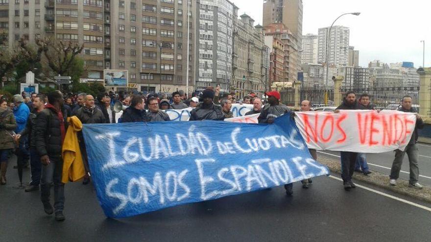 Manifestación de la flota del cerco en A Coruña.