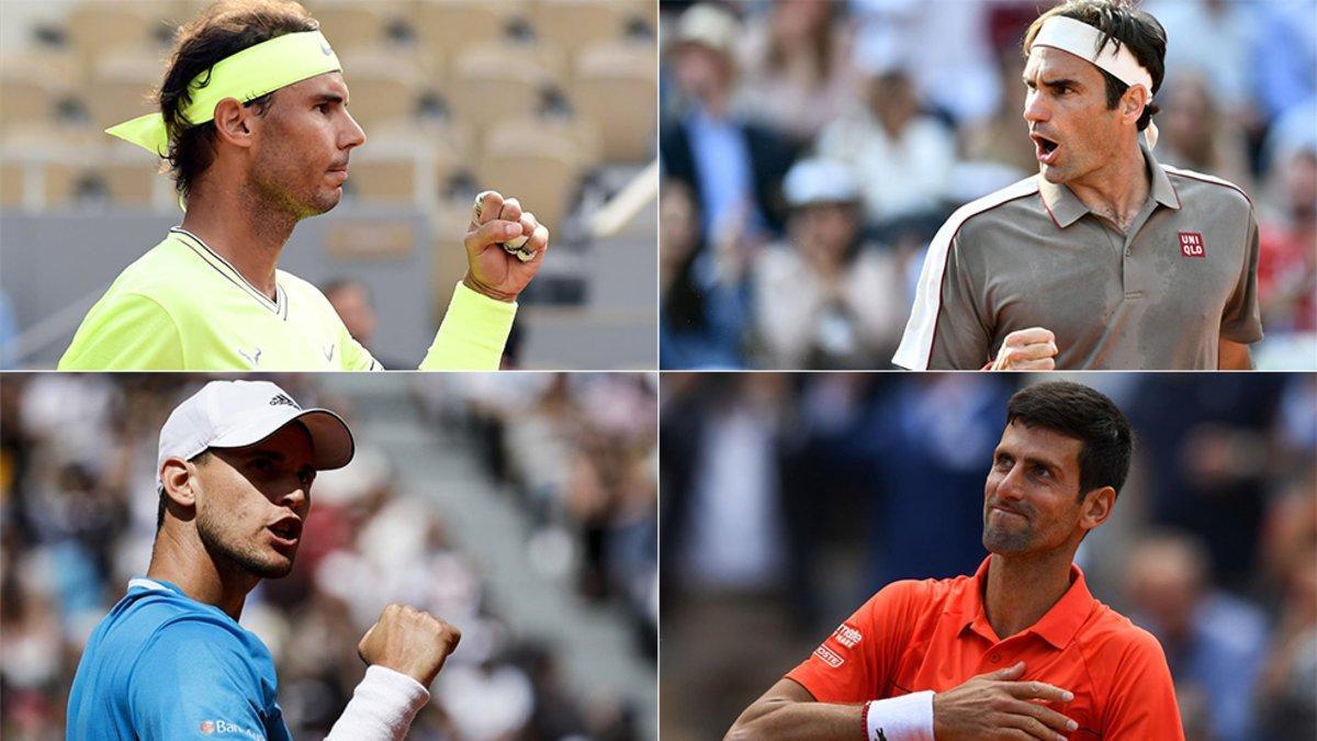 Nadal, Federer, Thiem y Djokovic, un cartel de lujo