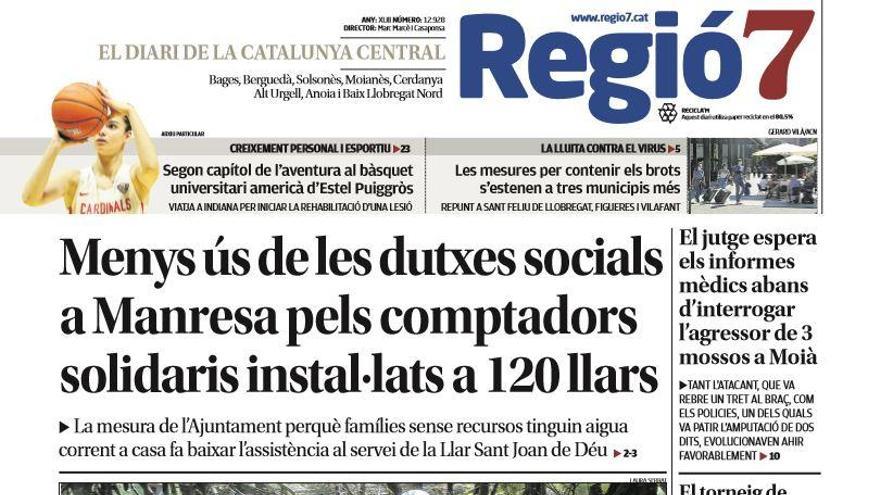 La portada de Regió7 d&#039;avui, dilluns 20 de juliol