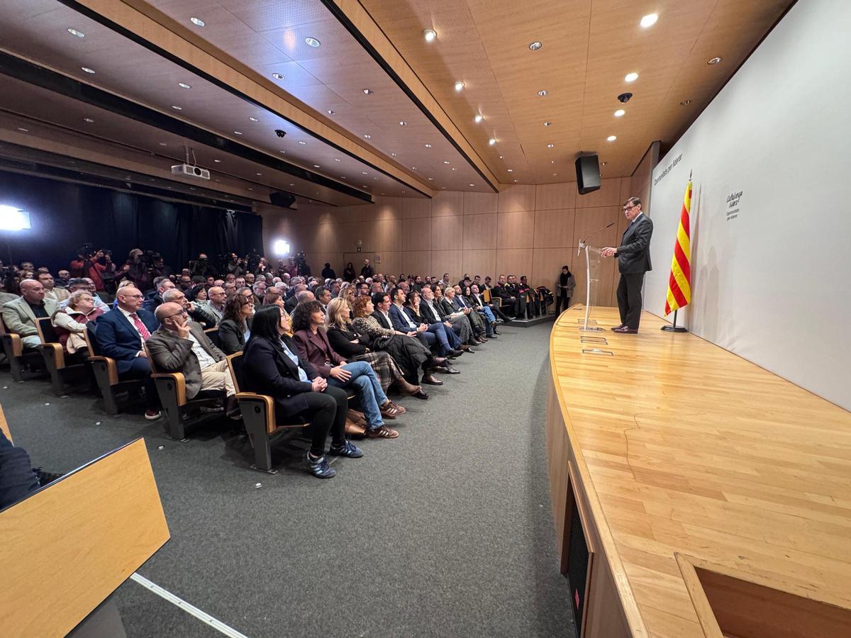 El presidente Salvador Illa en la conferencia de Sabadell