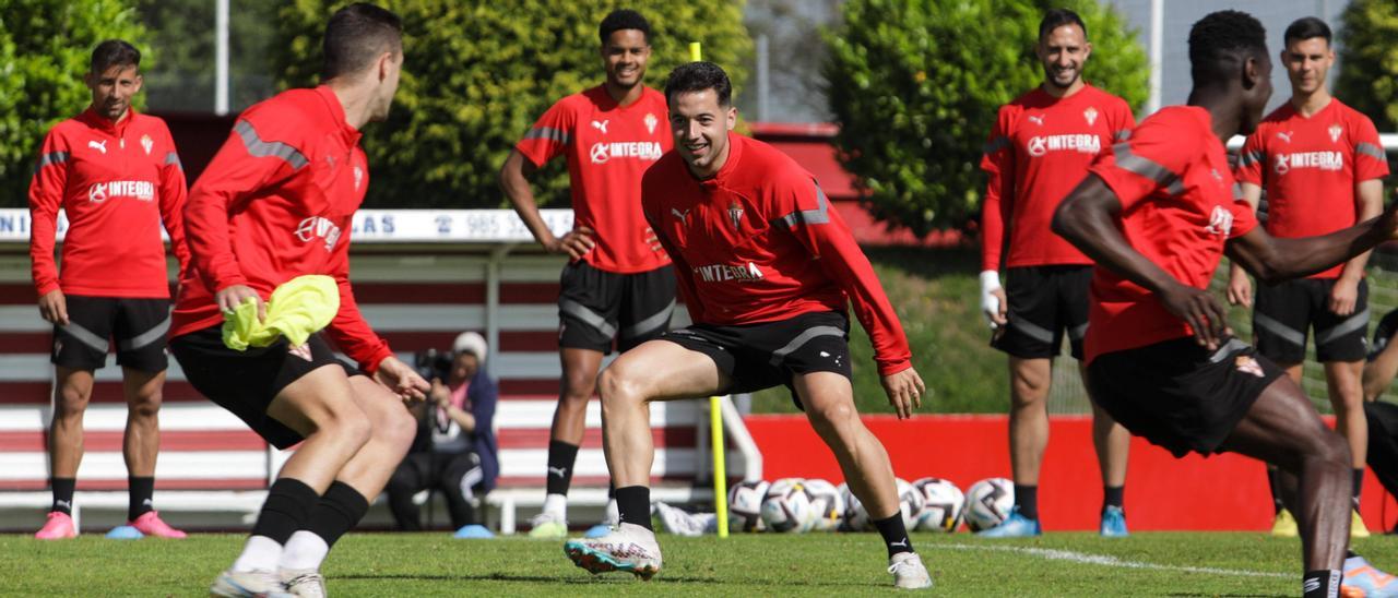 Jony, durante el entrenamiento de ayer.