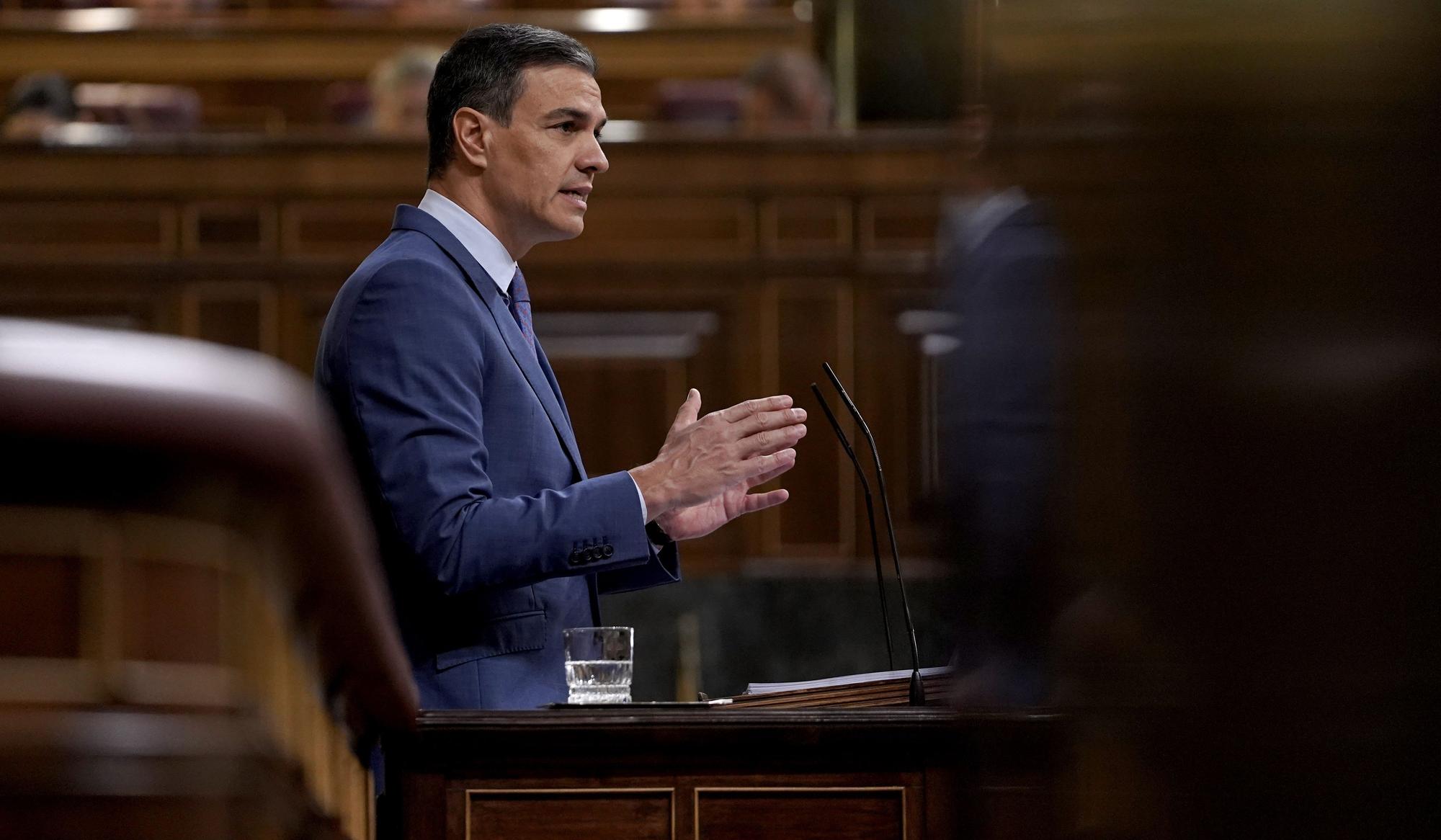 Pedro Sánchez, presidente del Gobierno, en el Congreso de los Diputados. FOTO JOSÉ LUIS ROCA