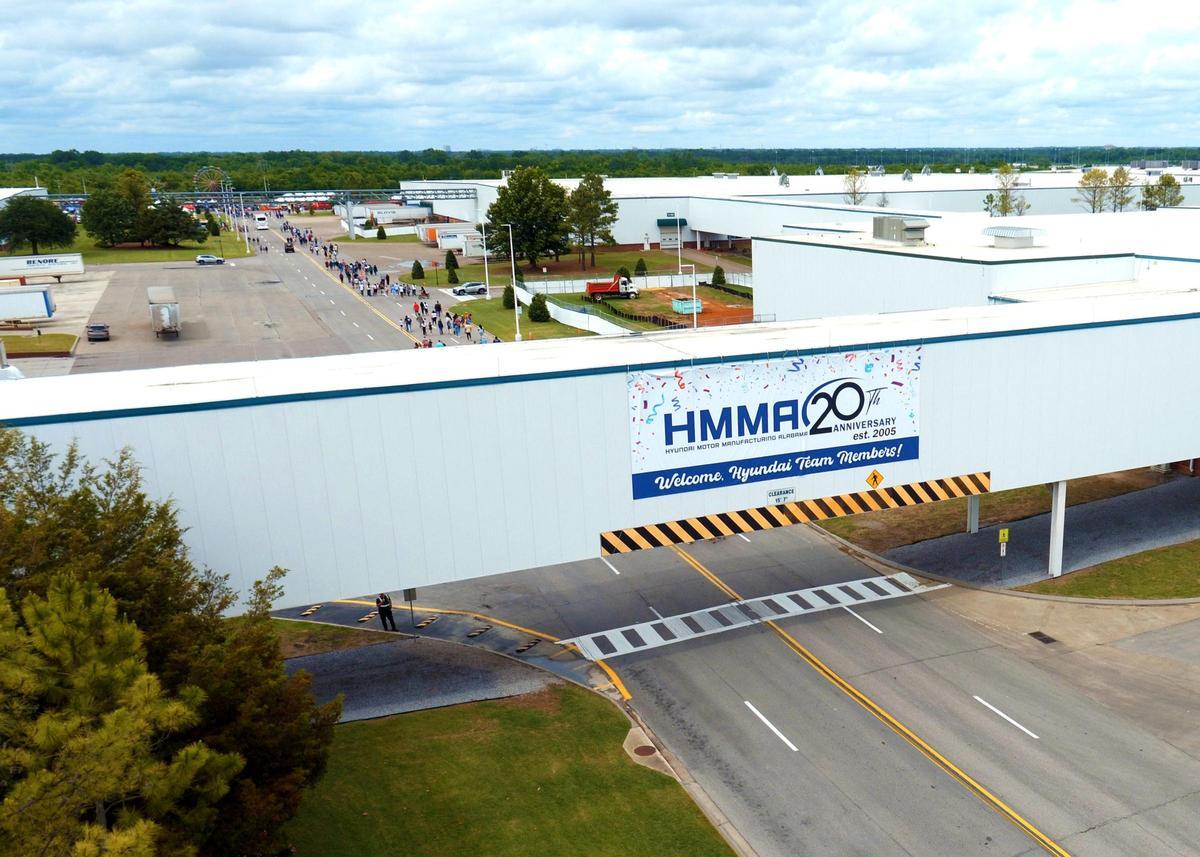 Fábrica de Hyundai en Alabama durante la celebración de su 20 aniversario en 2025.