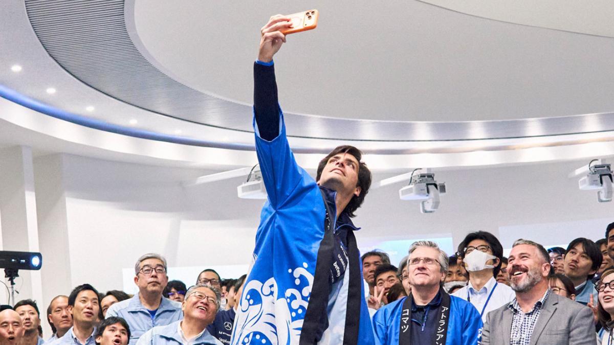 Carlos Sainz, en un evento con patrocinadores de Williams en Japón