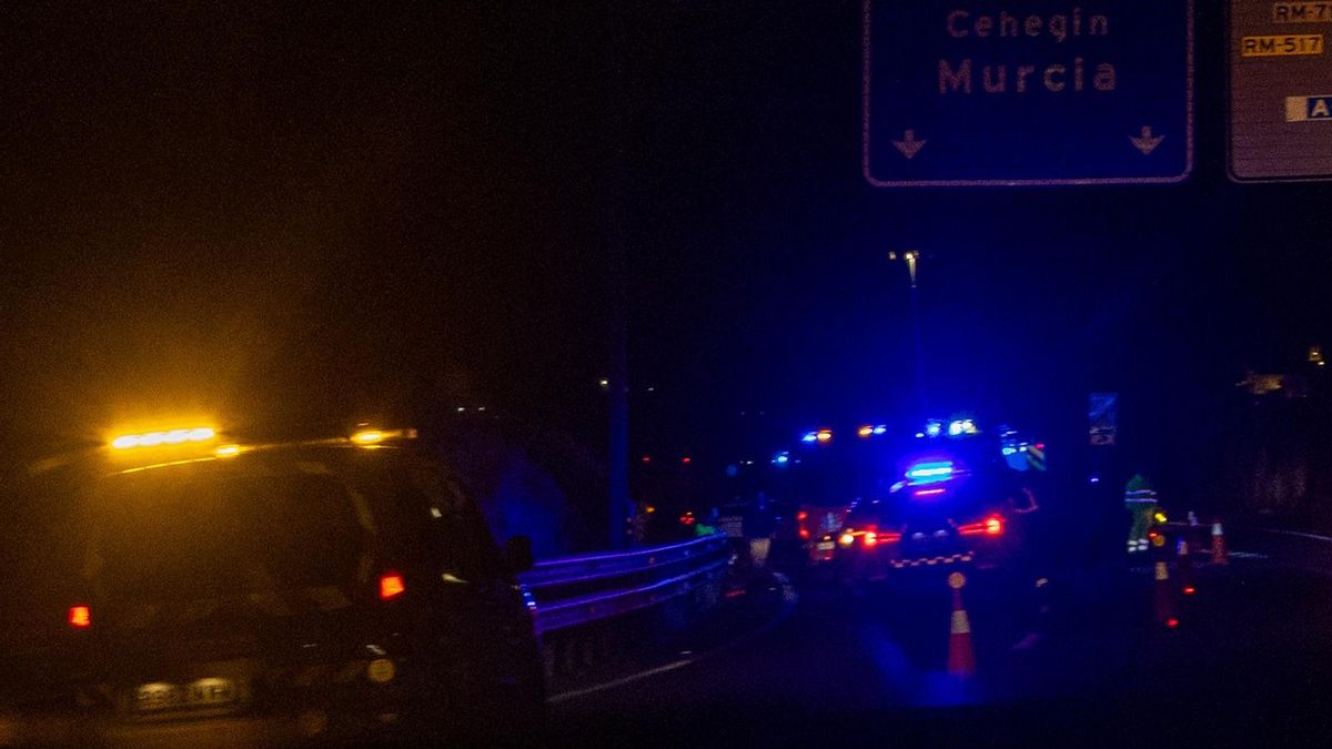 Un momento del accidente en la RM-15.