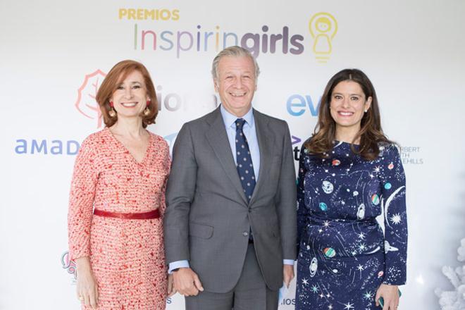 Marta Pérez Dorao, Joaquín Mollinedo y Miriam González Durántez en la I Edición de los Premios Inspiring Girls