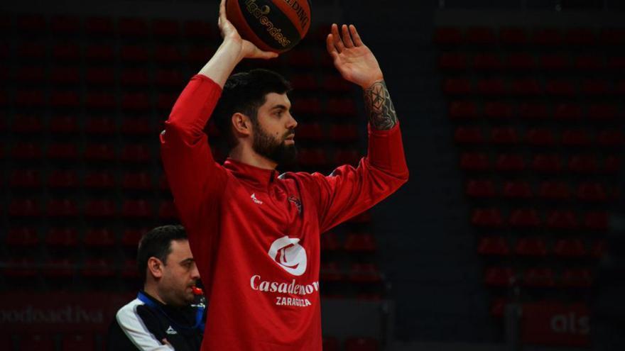 Santi Yusta, durante el entrenamiento del pasado lunes.