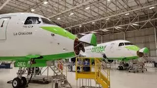 Binter recibe en Canarias el primer Embraer que volará a Madrid