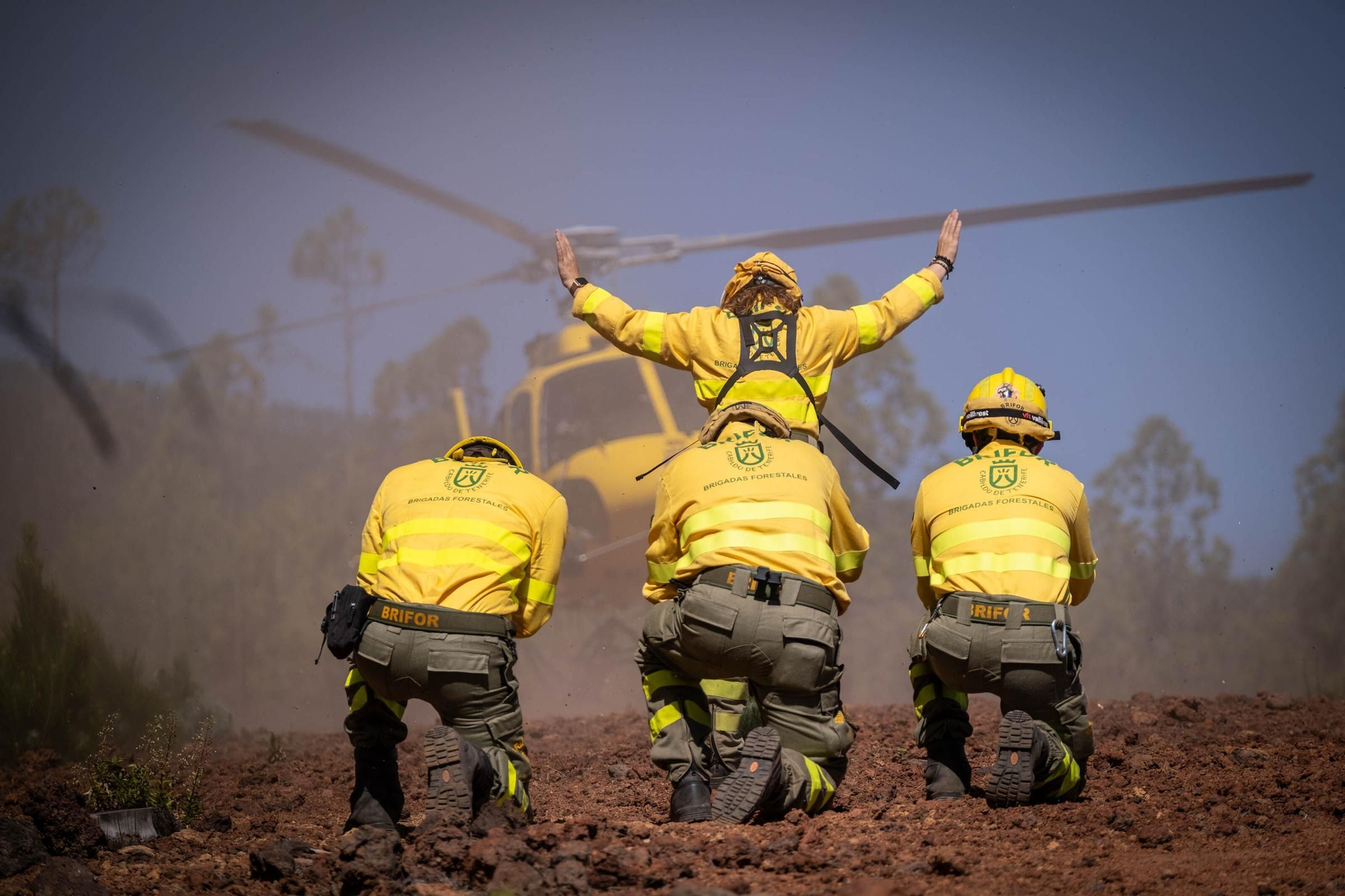 Reunión del Operativo de Incendios forestales en Montaña Bermeja, en Tenerife. 