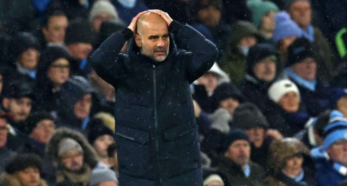 Guardiola en el partido del City frente al Tottenham