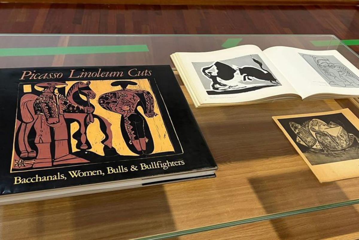 Nas diferentes imaxes: diversas perspectivas da mostra de gravados ao linóleo de Pablo Picasso no Museo do Gravado, Ribeira.  |  FOTOS: CARLOS L. BERNÁRDEZ