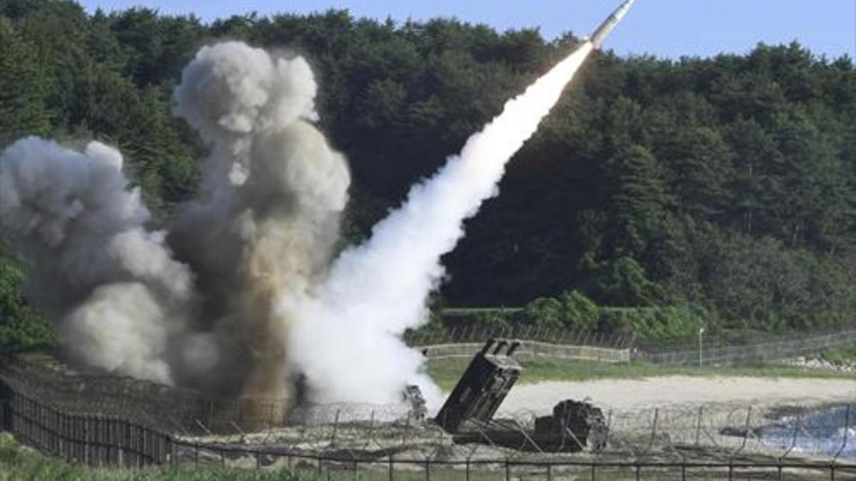 Lanzamiento de un antimisil de EEUU, en un ejercicio en Corea del Sur.