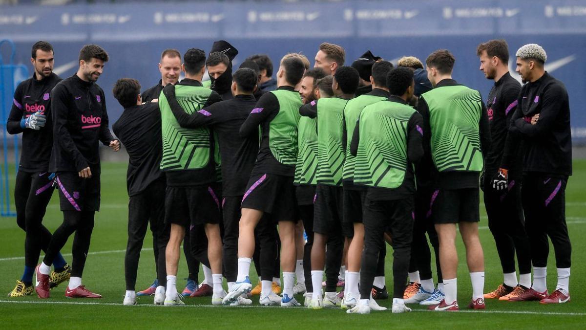 La plantilla del Barça, en un entrenamiento