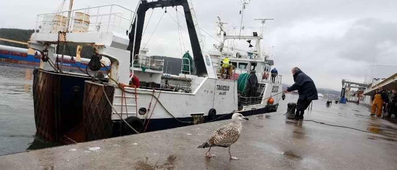 Un pesquero, amarrado en el puerto de Avilés.