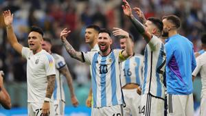 Los jugadores de Argentina festejan su pase a la final