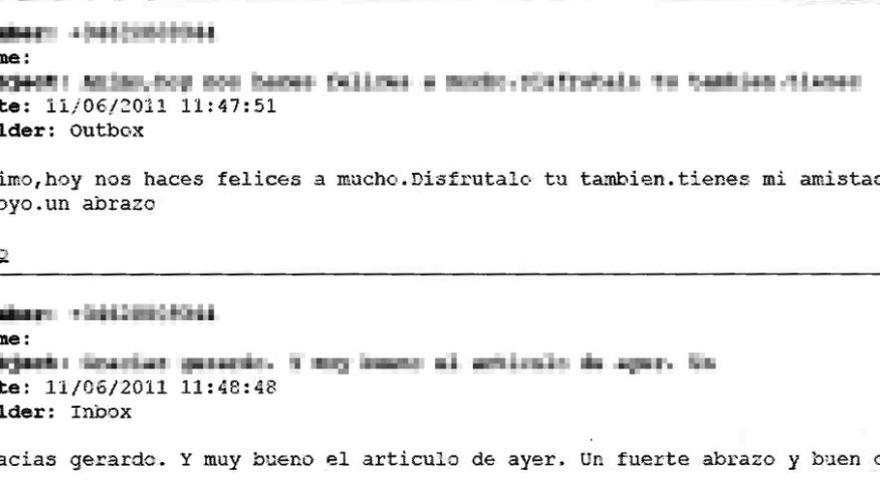 Mensaje enviado por Crespo a Negreira el día de la toma de posesión; y la respuesta del alcalde. la opinión