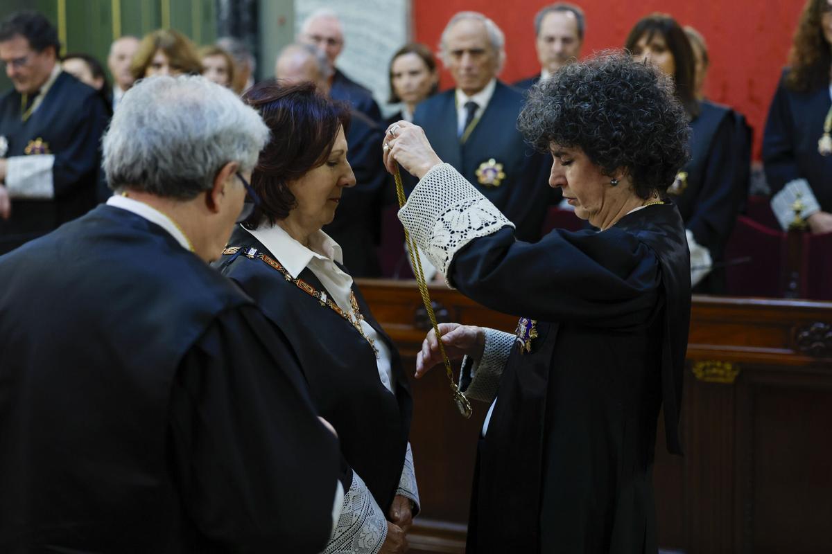 La recién nombrada fiscal general del Estado, Teresa Peramato, durante la toma de posesión de su cargo este jueves en la sede del Tribunal Supremo.-EFE/ Mariscal POOL