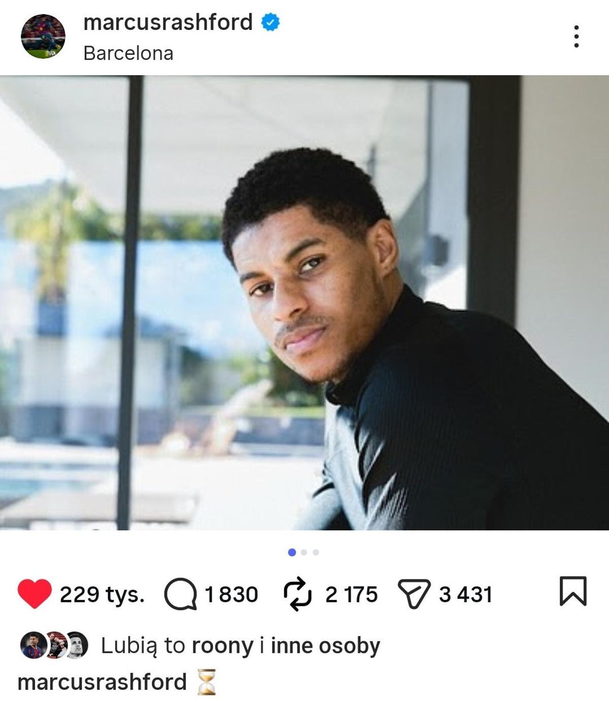 Rashford, en instagram