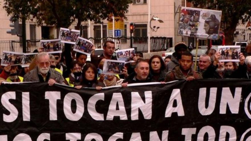 Protestas contra el arresto de los detenidos en la visita de Rajoy