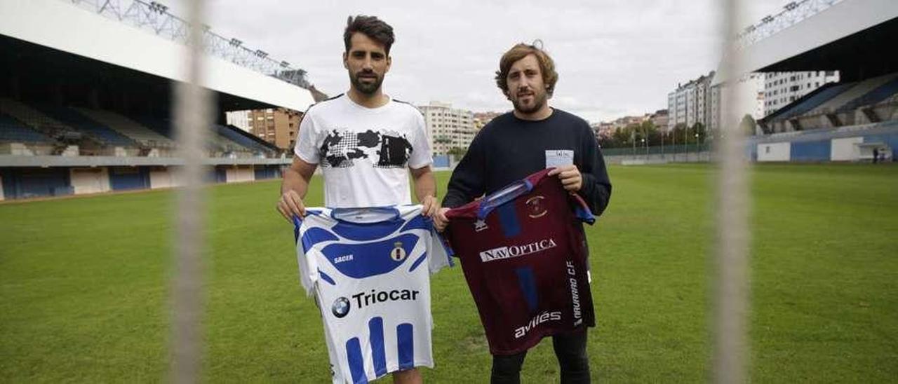 Borja Piquero y Lolo Rionda, ayer en el Suárez Puerta.