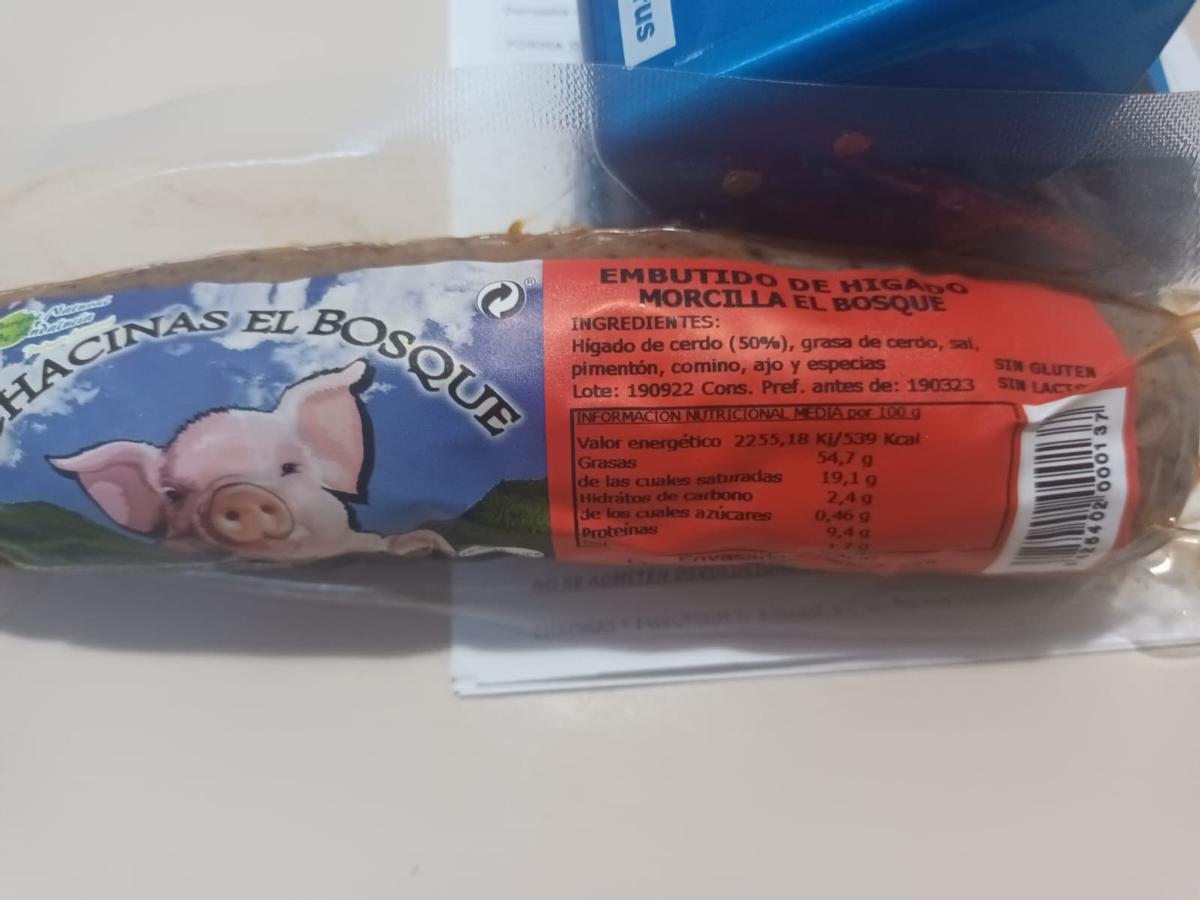 Morcilla que se ha retirado al contener listeria.