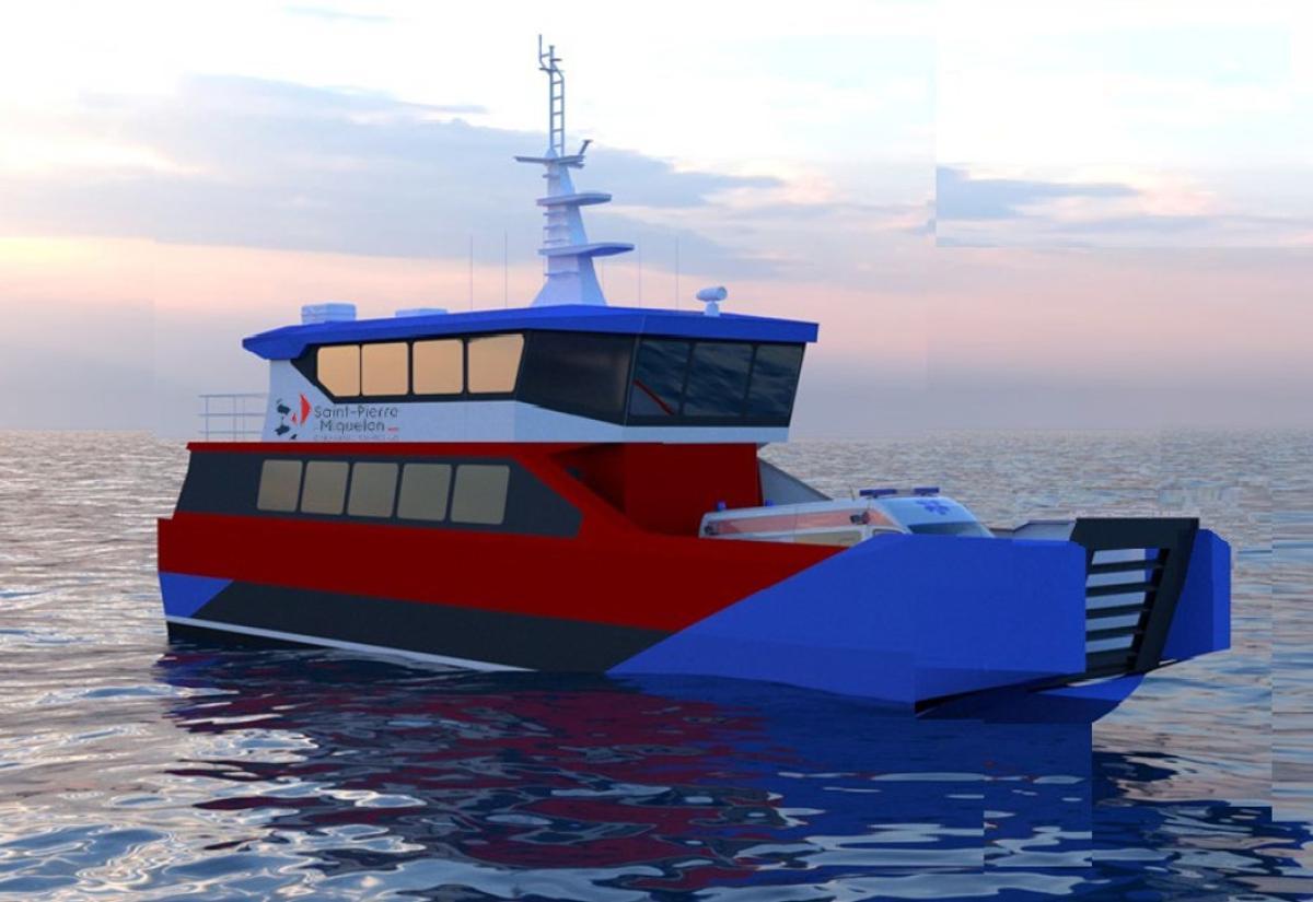 Imagen del catamarán que fabricará Aister para Saint-Pierre et Miquelon.
