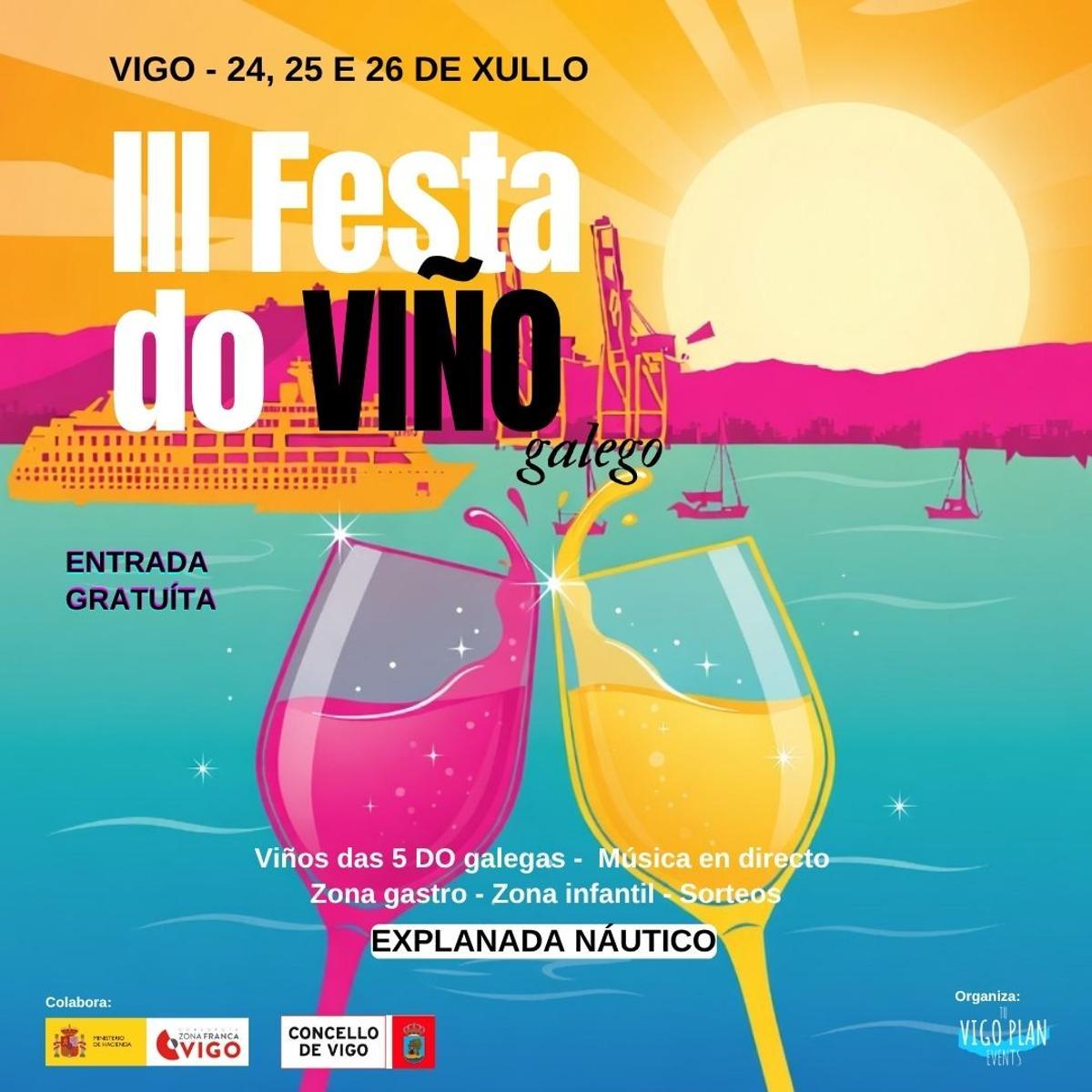 Cartel «Festa do viño».