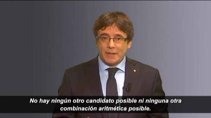 Puigdemont: "No hay ningún otro candidato ni otra combinación aritmética posible"