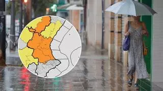 La Aemet activa avisos naranja en Valencia ante una situación "meteorológica adversa": 40 l/m2 en una hora y granizo de hasta 4 cm