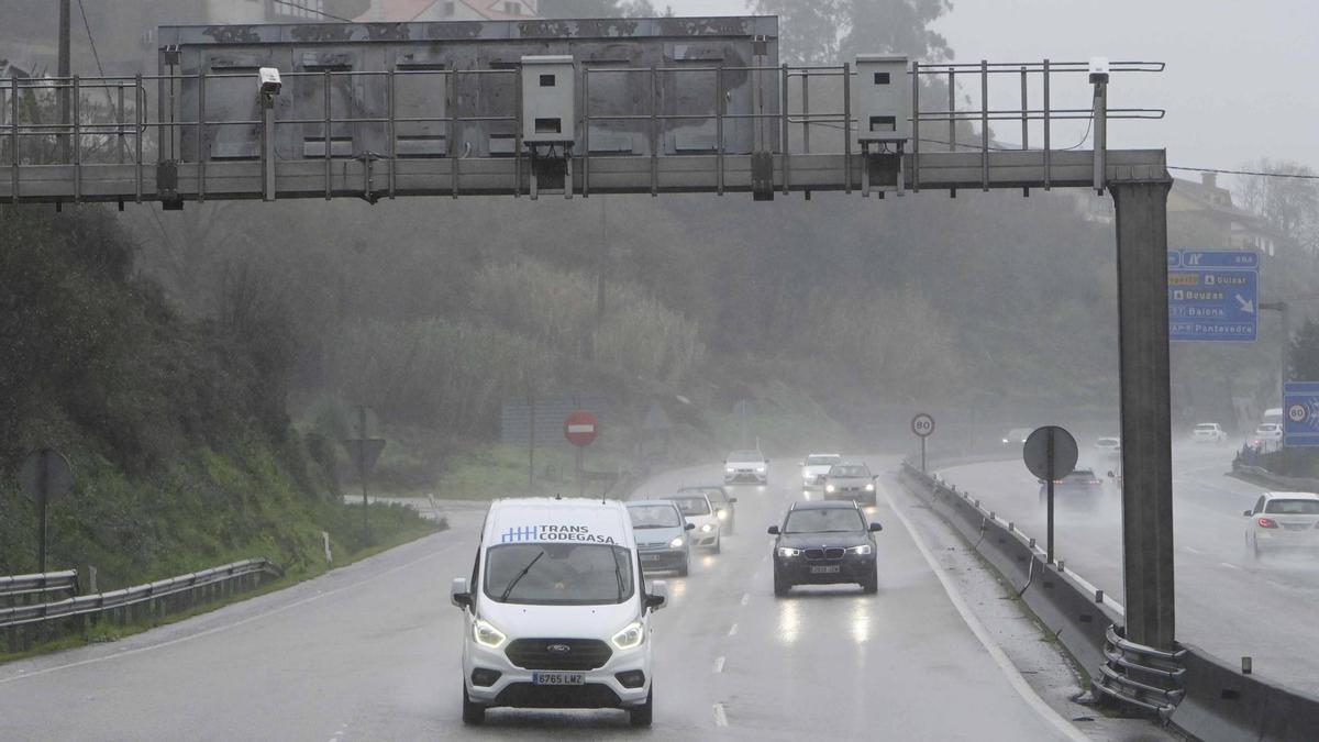 Autovía A-55, ao seu paso polo termo municipal de Mos.
