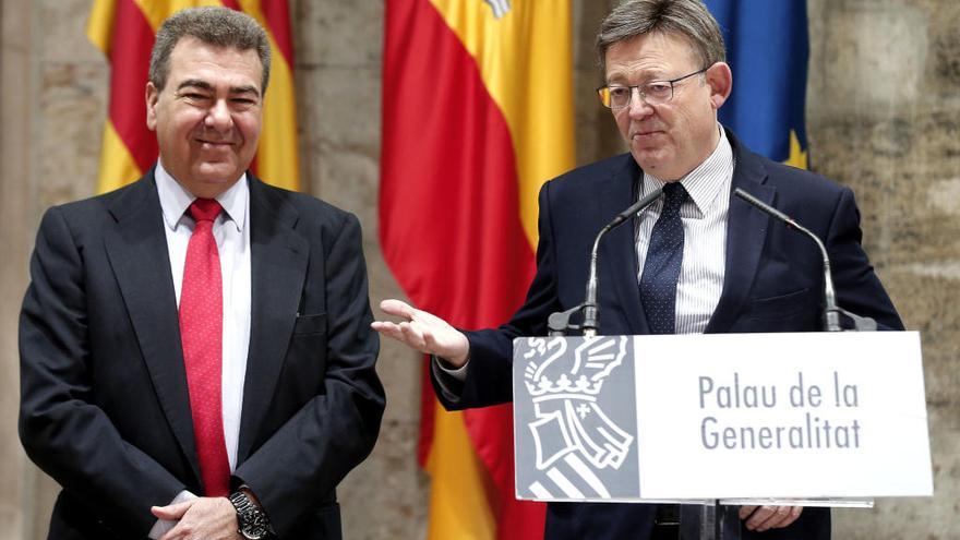 Carlos Bertomeu y Ximo Puig, en el Palau de la Generalitat, en diciembre de 2016.