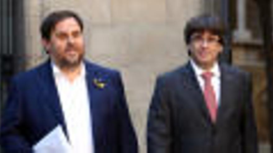 Junqueras i Puigdemont al Palau de la Generalitat