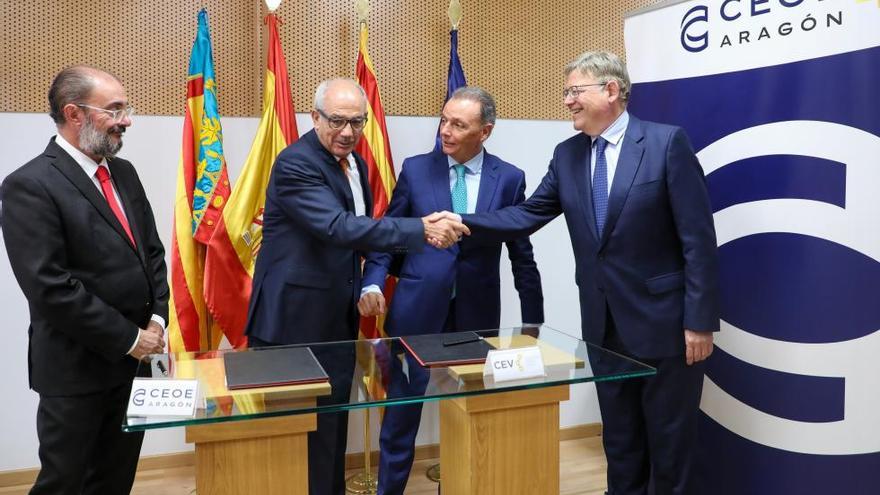 Entrepreneurs and the governments of Aragon and the Valencian Community join forces to speed up the Cantabrian-Mediterranean Corridor