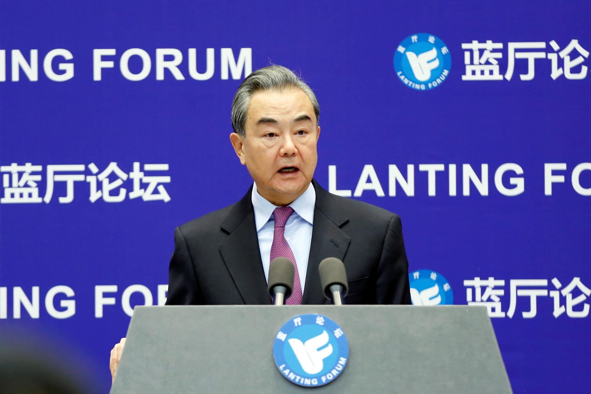 Wang Yi, durante su intervención.
