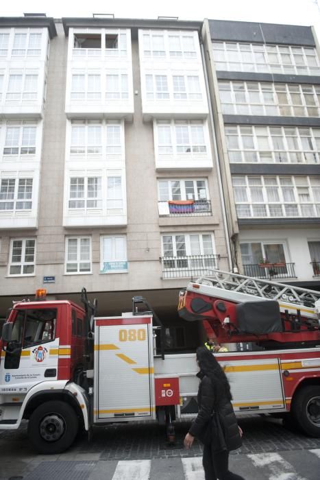 Incendio en un piso de la calle San Andrés