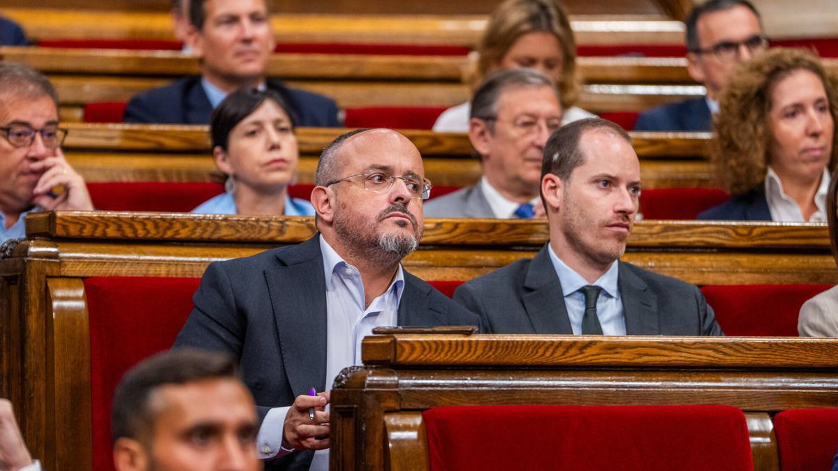 El grupo parlamentario del PP en el Parlament.