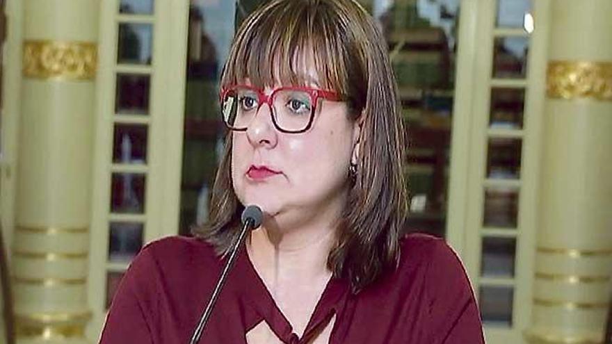 Bel Busquets, coordinadora y coportavoz de Més, ayer en el Parlament.