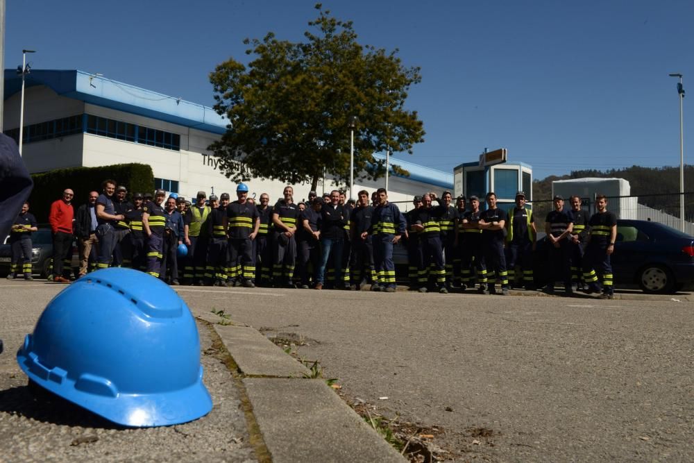 Protestas trabajadores Thyssen Airports en Baiña