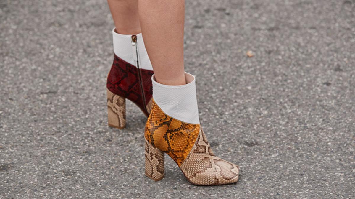 Botines 'animal print' en el 'street style' de Milán